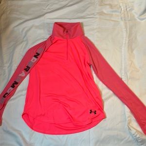 Under armor quarter zip jacket. Good for heat gear! Also super cute to wear!